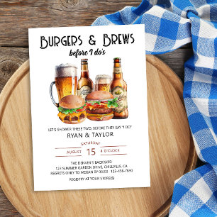 Convites Casamento de Verão de Hambúrgueres e Cervejas BBQ