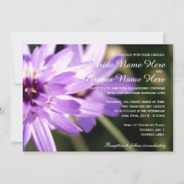 Convites Casamento de verão de margarida roxa elegante e bo