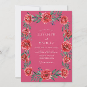 Convites Casamento de Verão Efervescente Magenta