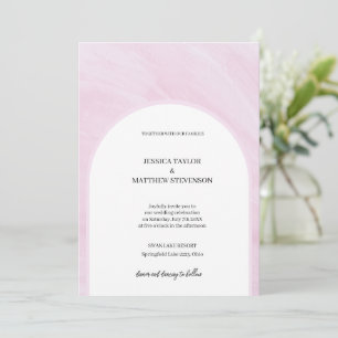 Convites Casamento de Verão Elegante em Rosa Empolado