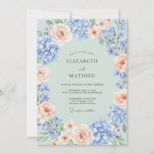 Convites Casamento de Verão Elegante em Verde Hortelã