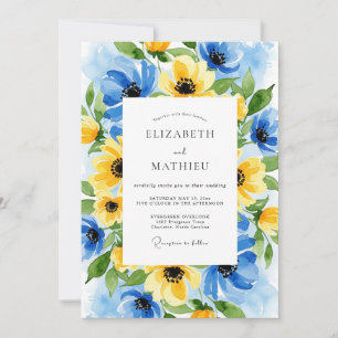 Convites Casamento de Verão Espirituoso Amarelo Azure