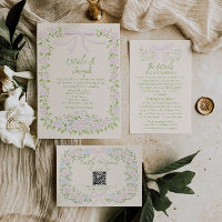 Casamento de Verão Floral com Laço Verde Rosa Dese