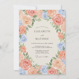Convites Casamento de Verão Luxuriante de Pêssego