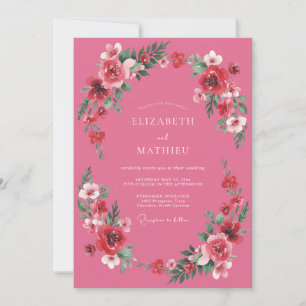 Convites Casamento de Verão Magnífico Magenta