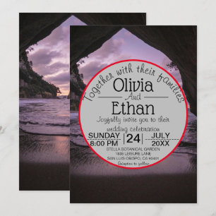 Convites Casamento de Verão Marinho Náutico de Praia Românt