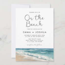 Convites Casamento de Verão Minimalista com Aquarela na Pra