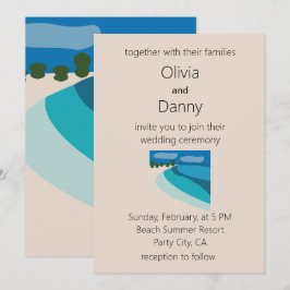 Convites Casamento de Verão na Praia de Destino