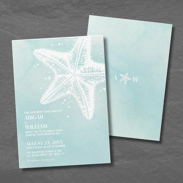 Convites Casamento de Verão na Praia em Aquarela (Modern Watercolor Summer Beach Wedding Invitation)