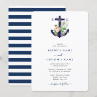 Casamento de Verão Náutico Floral de Âncora Botâni