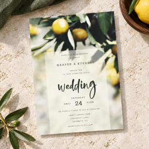Convites Casamento de Verão no Jardim Toscano Ousado com Li