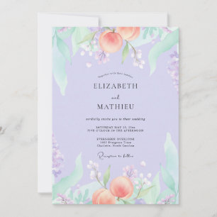 Convites Casamento de Verão no Pomar de Pêssego Lavanda