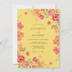 Convites Casamento de Verão Radiante Amarelo