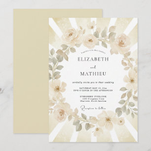 Convites Casamento de Verão Radiante de Champanhe