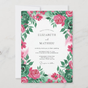 Convites Casamento de Verão Radiante em Fuchsia