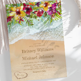 Convites Casamento de Verão Tropical na Praia
