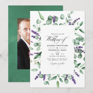 Convites Casamento de Verde de Eucalipto e Lavanda