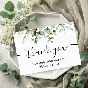 Convites Casamento de Verde Elegante Obrigado