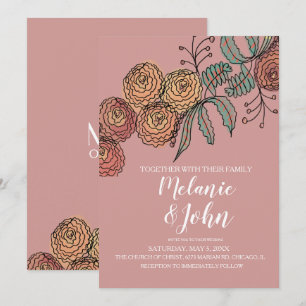Convites Casamento de Verde Floral Botânica Cravo