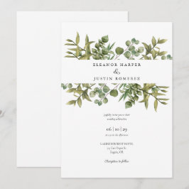 Convites Casamento de Verde Folhagem de Eucalipto da Flores