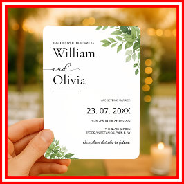 Convites Casamento de Verde Salvia Eucalipto Folhagem