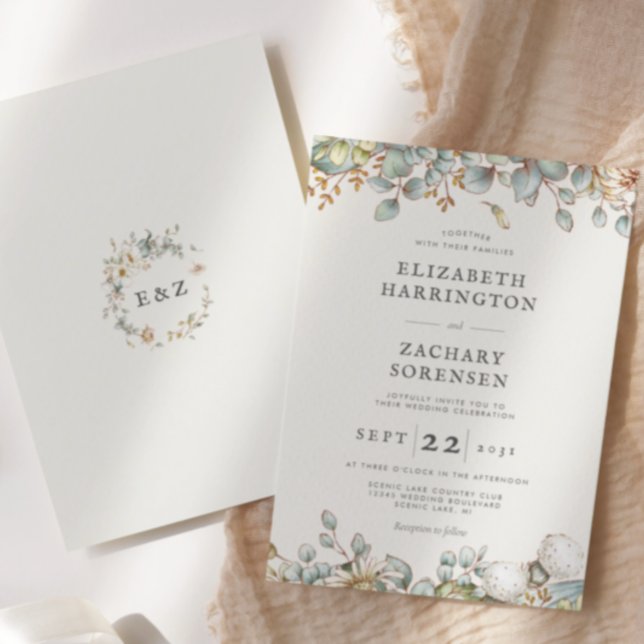 Convites Casamento de Verdura Rústica (Criador carregado)