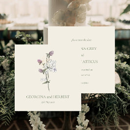 Convites Casamento de Vestuário do Cream Elegante Salve a D