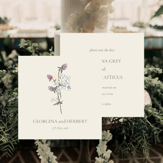 Convites Casamento de Vestuário do Cream Elegante Salve a D