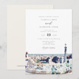 Convites Casamento de Viagem de Destino de Linha do Skyline