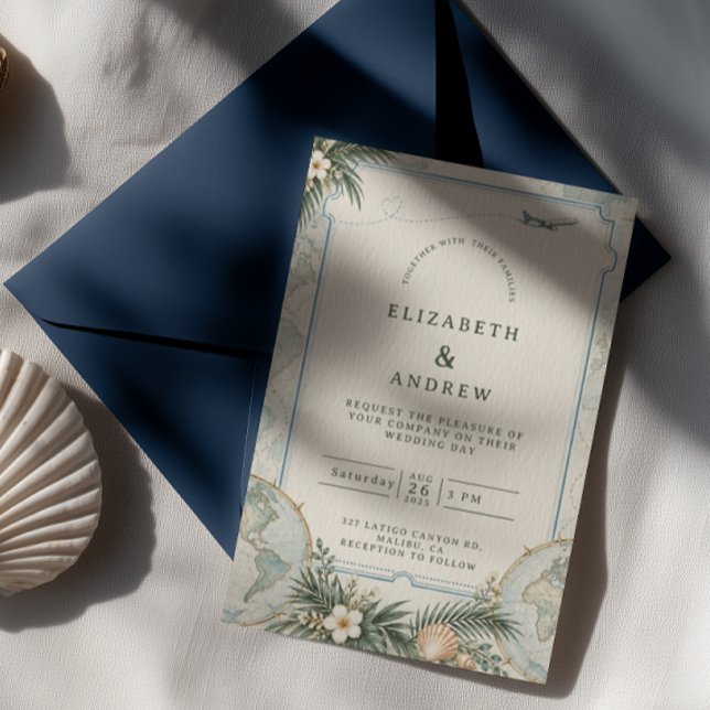 Convites Casamento de Viagem Espuma Marítima (Criador carregado)