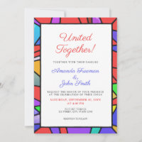 Casamento de Vidro Colorido Chic