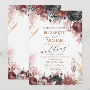 Convites Casamento de Vidro de Champagne das Flores de Aqua