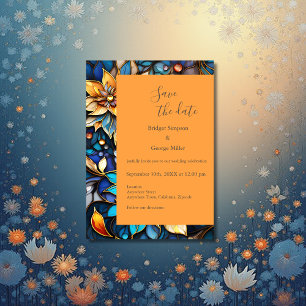 Convites Casamento de Vidro Dourado e Azul