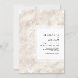 Convites Casamento De Vidro Faux Faux Foil Pearl Glam