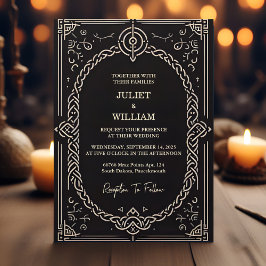 Convites Casamento de Viking de Pergaminho Medieval Nórdica
