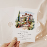 Casamento de Vinha Elegante de Aquarela