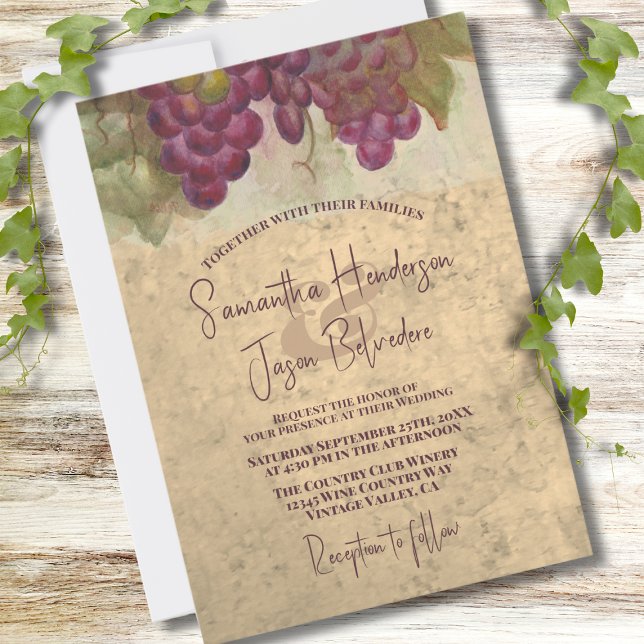 Convites Casamento de Vinha Rustic Vineyard (Criador carregado)