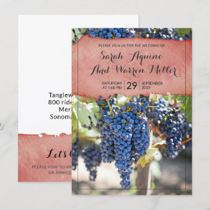 Convites Casamento de Vinhas De Vidro De Vinho Rústico