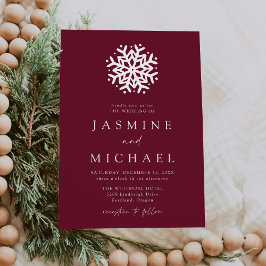 Convites Casamento de Vinho com Floco de Neve Simples