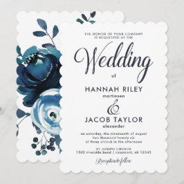 Convites Casamento De Vintage Com Aquarela Azul Inspirada