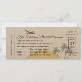 Convites Casamento de Vintage Embarque em Papel Kraft