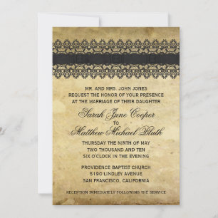 Convites Casamento de Vintage Lace