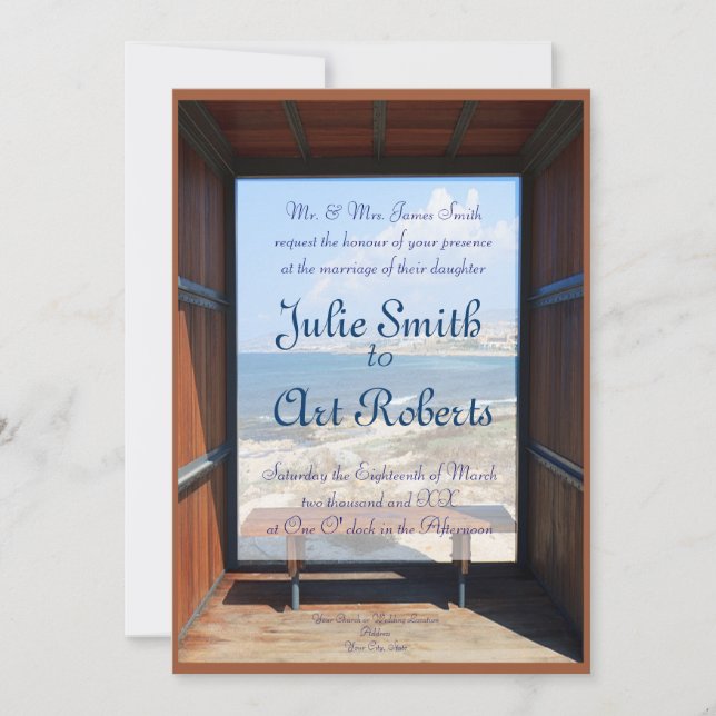 Convites Casamento de Vista Tropical (Frente)