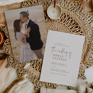 Convites Casamento De Volta Do Creme De Chic Boho Moderno