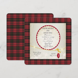 Convites Casamento de Wallace Red Tartan