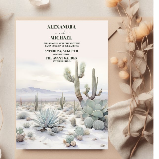 Convites Casamento de Watercolor Boho Desert Mountain (Criador carregado)
