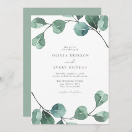Convites Casamento de Watercolor Boho Eucalyptus Greenery