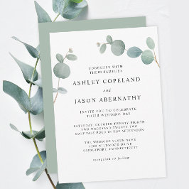 Convites Casamento de Watercolor Boho Eucalyptus Greenery