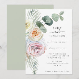 Convites Casamento de Watercolor Boho Pastel Florals Eucaly