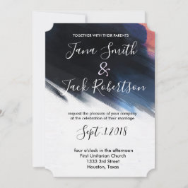 Convites Casamento de Watercolor do Marinho Moderno